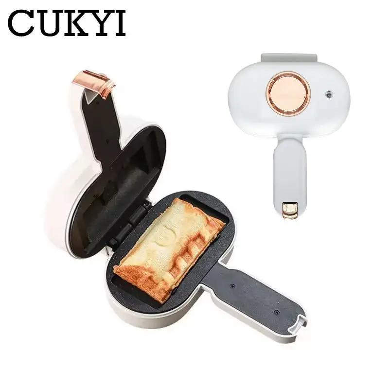 Mini Hot Dog Maker Double Side Instant Heating Taco Burrito Machine Non-stick Sandwich Grill Spill-proof Toast Edge Seal Clip