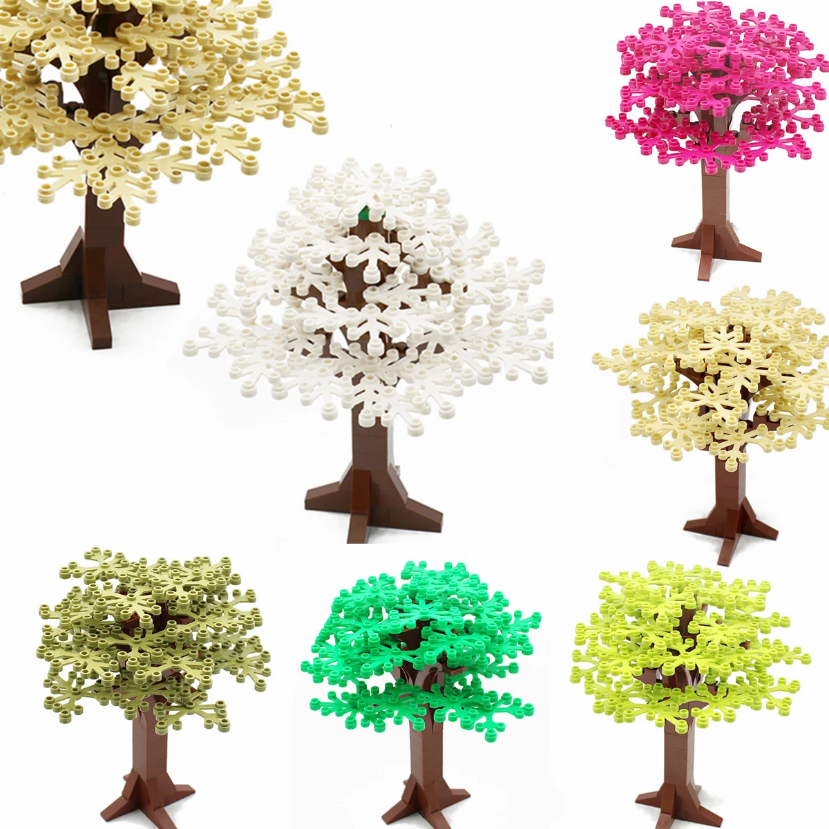 Stadt Bäume Bausteine MOC Kokospalme Blöcke Dschungel Garten DIY Spielzeug für Kinder Geschenke Kompatibel Klassische Ziegel Kinder Spielzeug – Detail 7