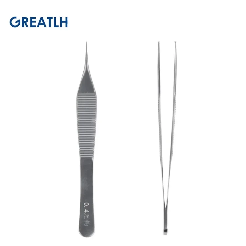 Tissue Tweezers Ophthalmic Hook with Platform Ophthalmic Surgical Instrument Stainless Steel 12.8cm