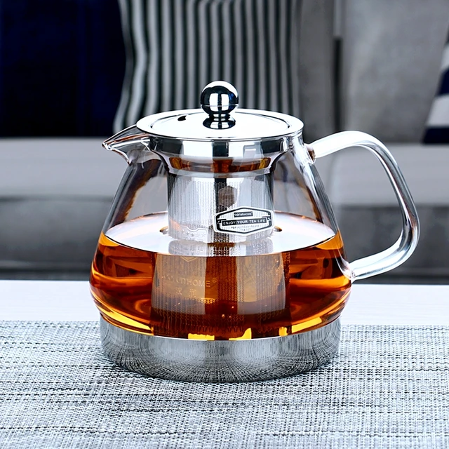 Induction Heat Resistant Glass Teapot Electromagnetic Kettle Tea