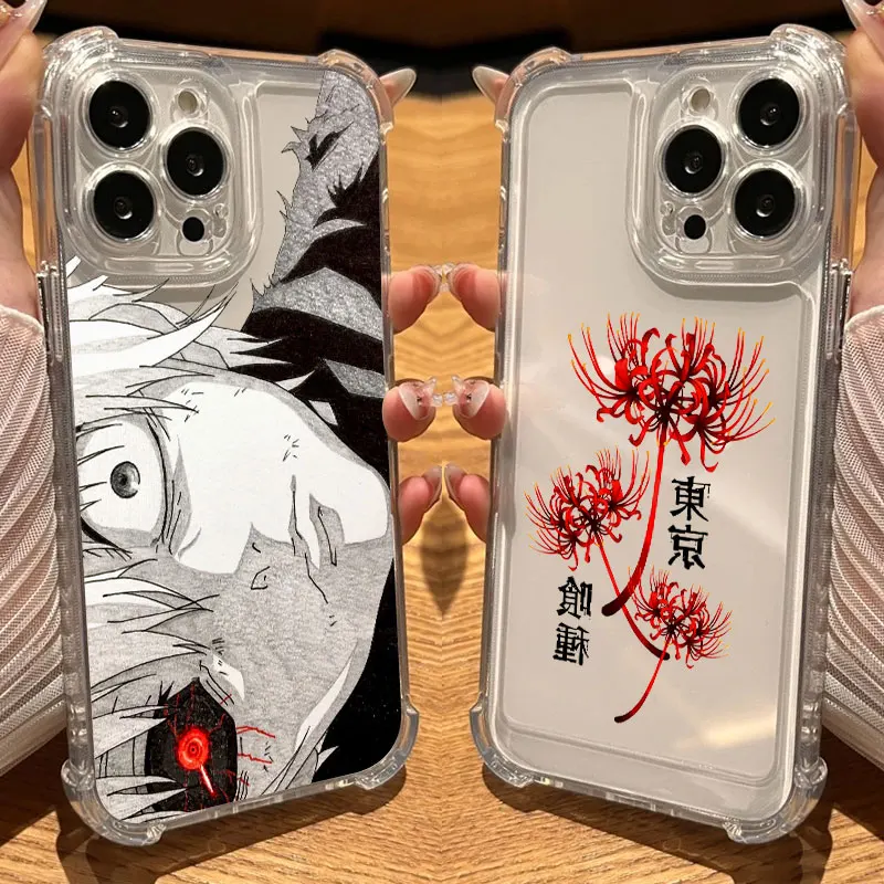 Tokyos Anime Ghouls Hot Phone Case Clear For iPhone 17 16 14 15 11 12 13 Pro Max 16E 16 Plus 17Air Soft Shockproof