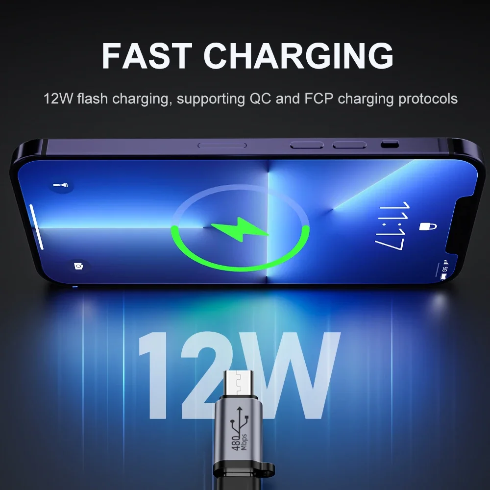 유형 C 암-마이크로 USB/미니 USB 남성 변환기 전화/태블릿/PC 용 미니 USB/유형-C 남성 어댑터에 480Mbps 마이크로 USB 여성