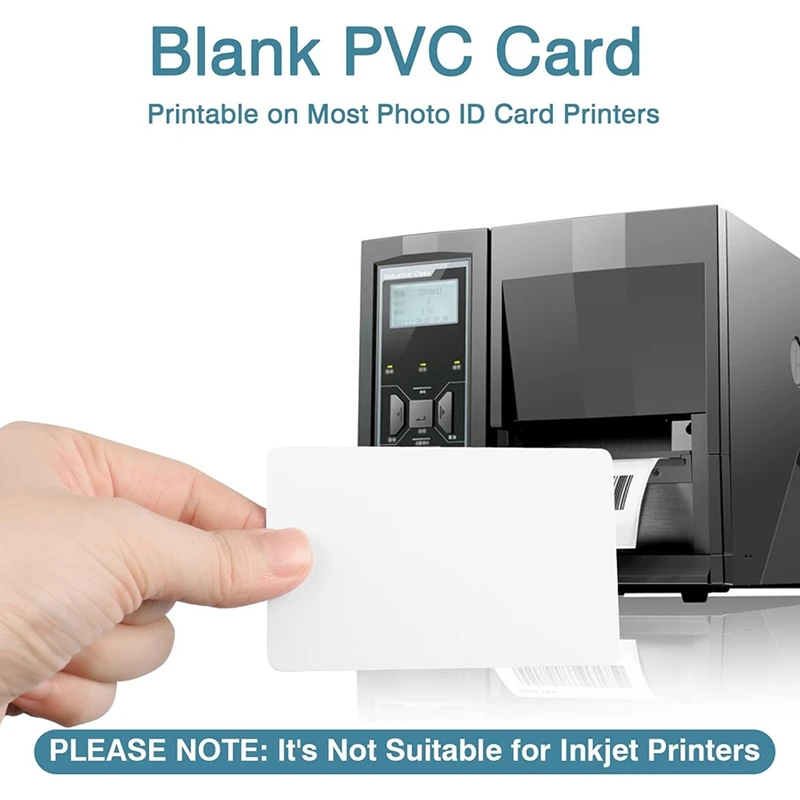 프리미엄 블랭크 PVC 카드, 사진 ID 배지 프린터용 흰색 플라스틱 카드, CR80 30Mil 그래픽 품질
