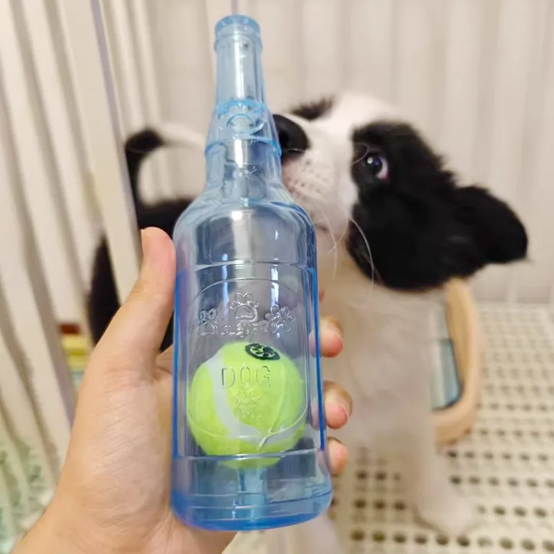 Pet Chew Toy Pet Sound Bite Resistant Molar Floating Rubber TPR Tennis Bottle Pet Bottle Ball Squeaky Toy Accessories 2