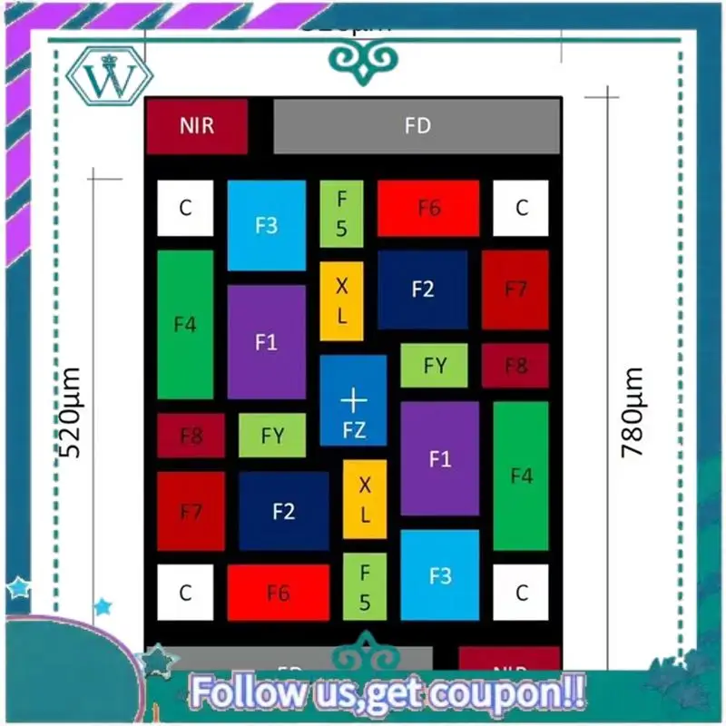 업그레이드된 AS7263 적외선 분광계 모듈 - 광 분석용 6채널 고정밀 컬러 센서