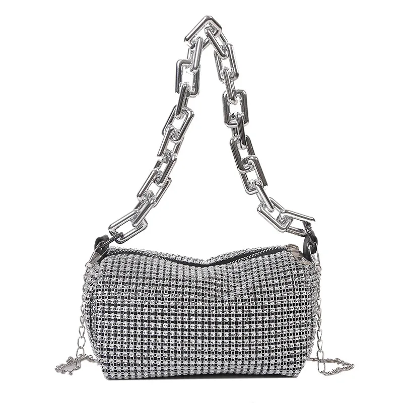 Bling Diamond Design Small Crossbody Messenger Bags for Women 2022 Summer Trend Luxury Fashion Travel Shoulder Handbags Purses 