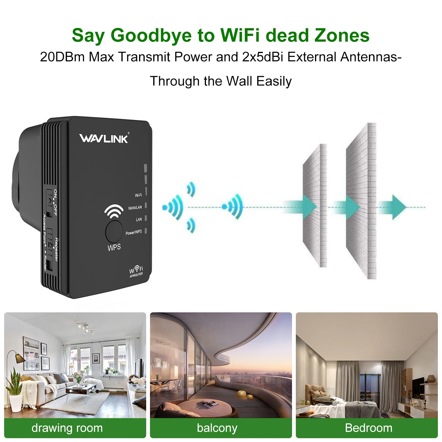 Wavlink-wireless Wifi Repetidor 2.4g 300mbps Wifi Extender Router Boost Cobertura Wifi Fácil Instalação Wall-plug Botão Wps ue - Imagem 2
