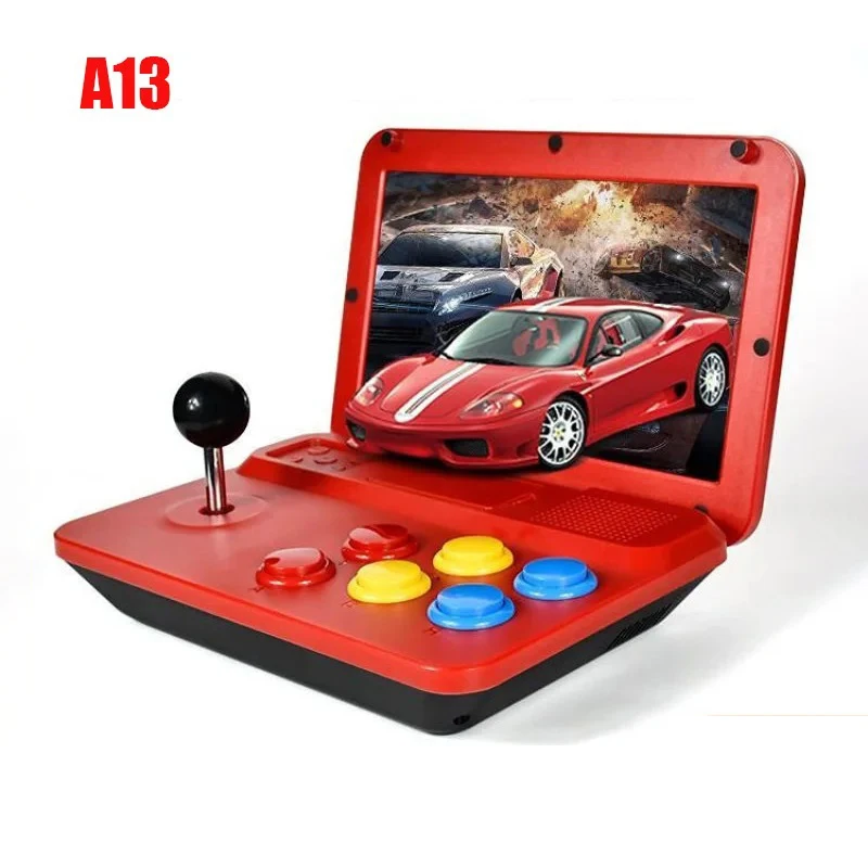 Máquina de juegos retro Powkiddy A13, pantalla grande de 10 pulgadas, HD, plegable, con chip Rk3128, simulador de CPU, joystick desmontable
