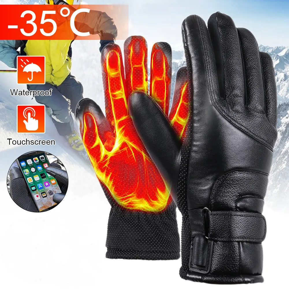 

Motorcycle Gloves Heated Gloves USB Winter Thermal Waterproof Heated Guantes Moto Touch Screen Motorbike Racing Riding Gloves