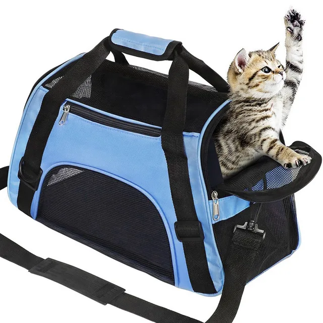 Cat Bags Soft-Sided Portable Dog Carrier Mesh Breathable Carrier Bags for Cats Dogs Comfort Foldable Handbag Pet Transport Bag 2