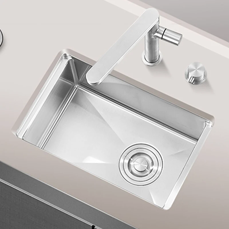 Mini Single Hidden Cover Sink Small Size Bar Counter Island Handmade 304 Stainless Steel Sinks 3