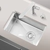 Mini Single Hidden Cover Sink Small Size Bar Counter Island Handmade 304 Stainless Steel Sinks 3