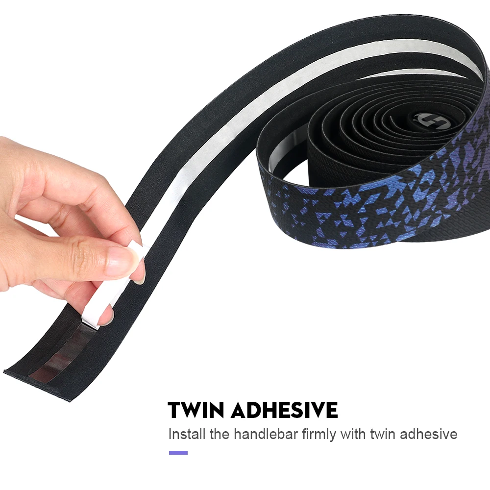 Road Bike Noctilucent Speed Handlebar Tapes Light Reflective Dazzle Cycling Bar Tape PU Leather Colorful Bicycle Fork Grip Tape bike handlebar tape