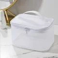 Single layer mesh cosmetic bag-white