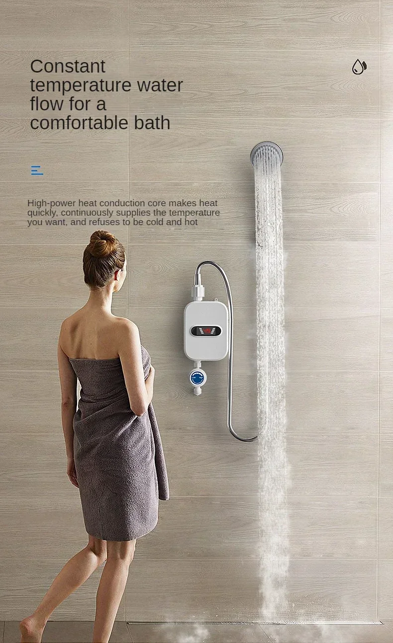 Description Picture 2 of item3000W Electric Thankless Mini Instant Hot Water Heater bathroom Faucet Tap Heating 3 Seconds Instant Heating Machine