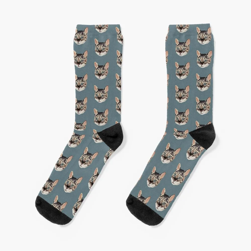 Cute Bengal Cat Socks Antiskid soccer winter thermal loose warm winter Women's Socks Men's