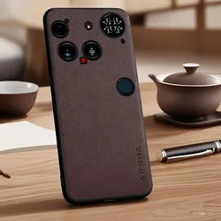 Premium Faux Lychee Pebbled Leather Phone Case - Elegant & Durable Protection for Nothing CMF Phone 1 (Coffee)
