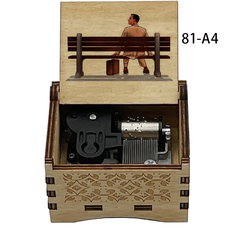 Description Picture 2 of itemblack wooden music theme Forrest Gump Feather Theme color print movie fans gift home office decoration children gift