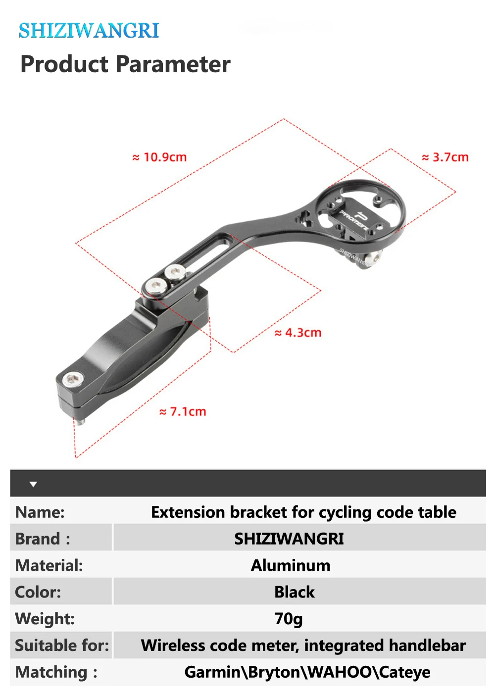 Description Picture 3 of itemBike Computer Extended Mount Road Bicycle Code Table Rack for Garmin Gopro Bike Speedometer Mount Holder Cycling Accessories