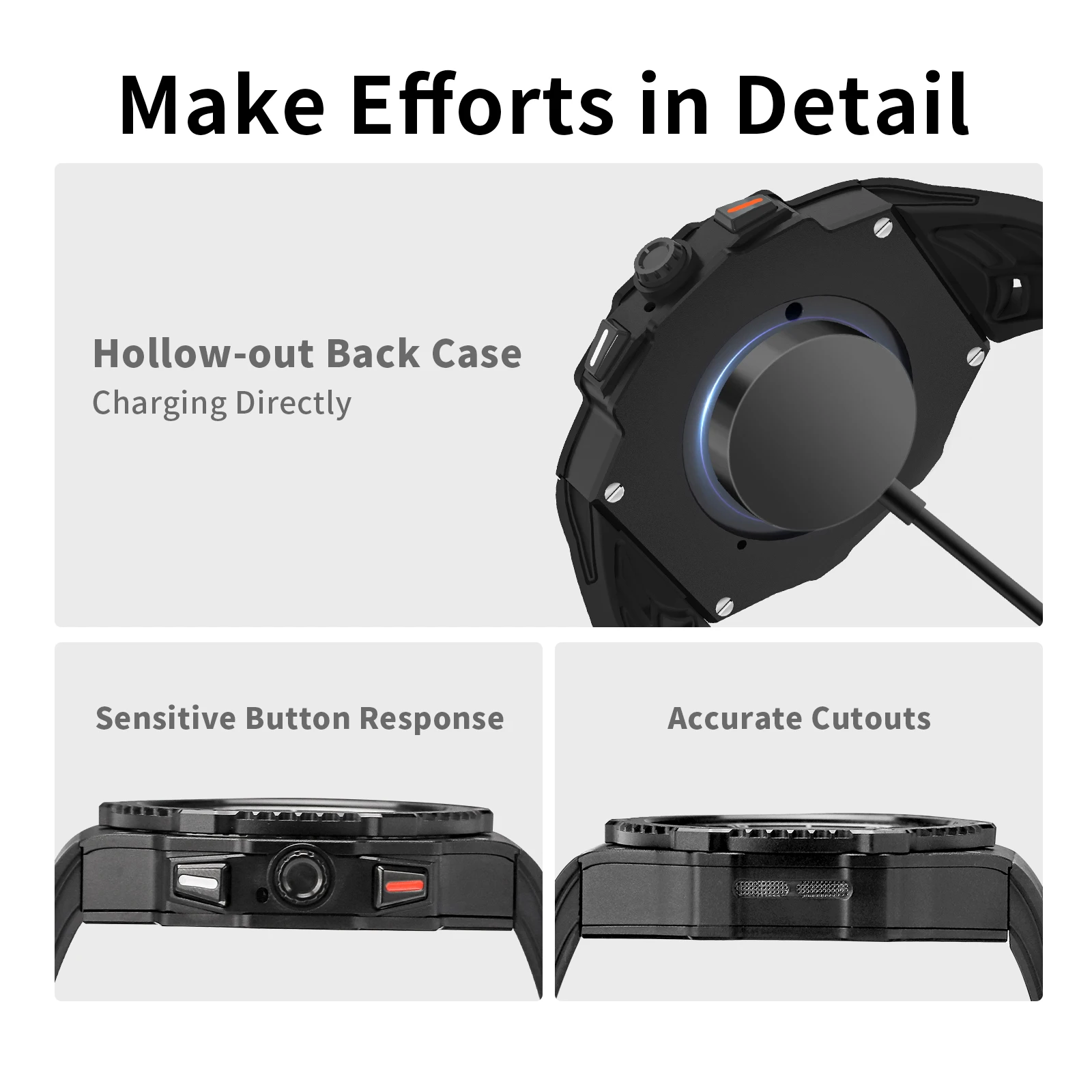 Deluxe Customization Kit for Stainless Steel Smartwatch with Silicone Strap
