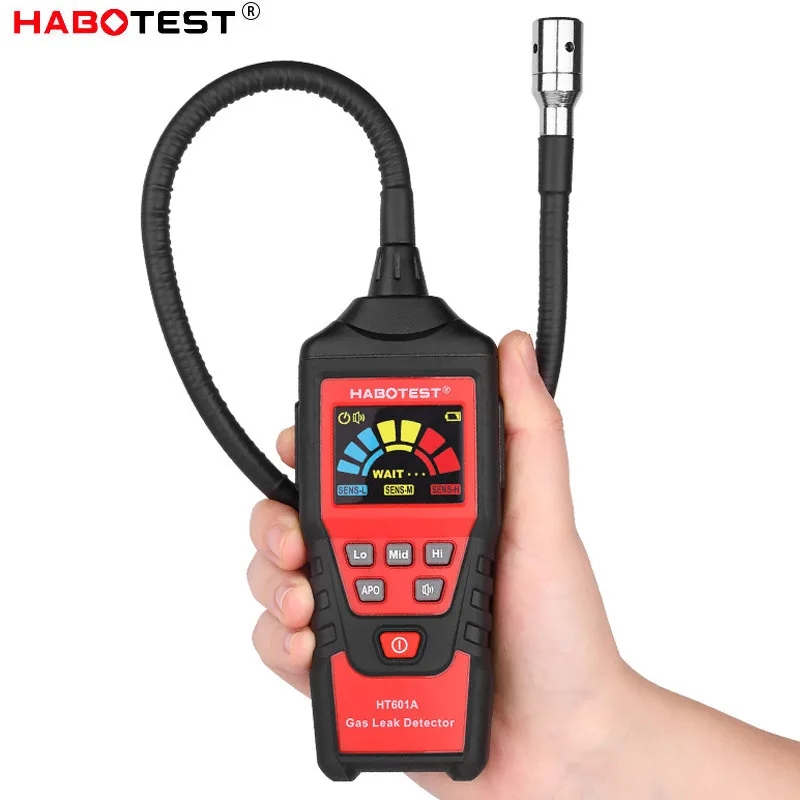 HABOTEST HT601A HT601B Gas Leak Detector Flammable Natural Gas Leak Location Determine Meter Analyzer Sound Alarm 7 day recall function digital co2 monitor meter gas leak detector for alarm system and temperature humidity detector