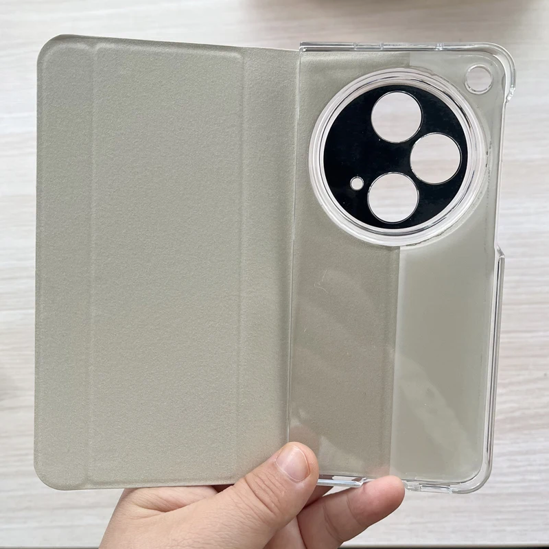 Official Plain Leather Case For OPPO Find N3 Magnetic Shockproof Folding Stand Camera Protection Flip Cover for OnePlus Open