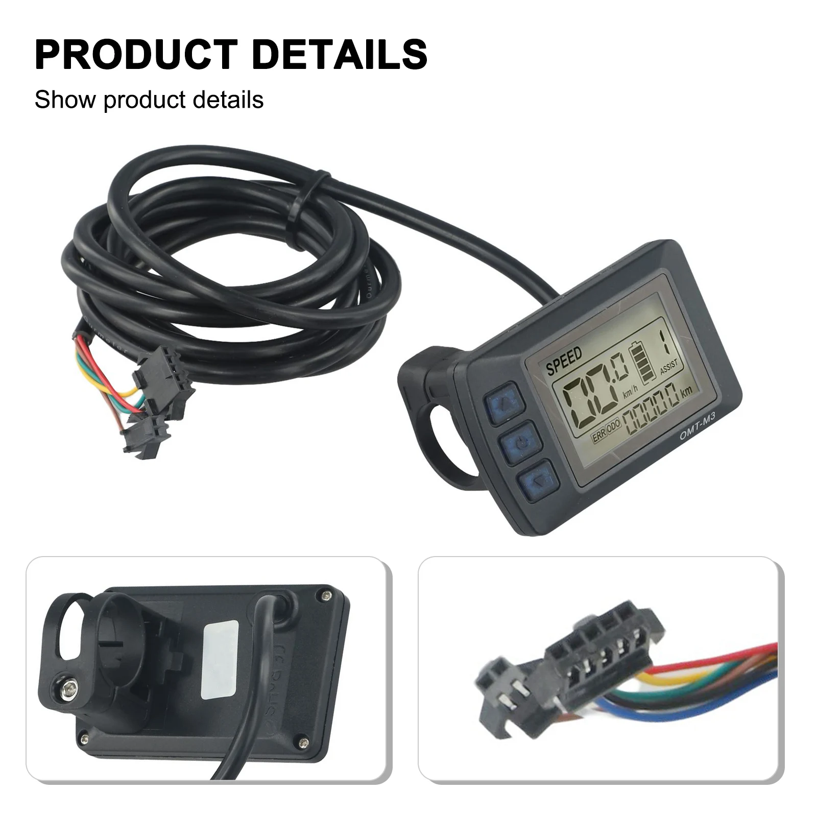 36V 48V Ebike LCD Display Panel für Elektrofahrrad Roller OMT für M3 mit Echtzeit-Batterieanzeige und Datenverfolgung – Detail 7