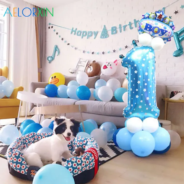 32-inch Digital Balloon Cartoon Inflatable Children Birthday Party Decoration Number Balloon Foil Balloons Kid Boy Toy Baby 2