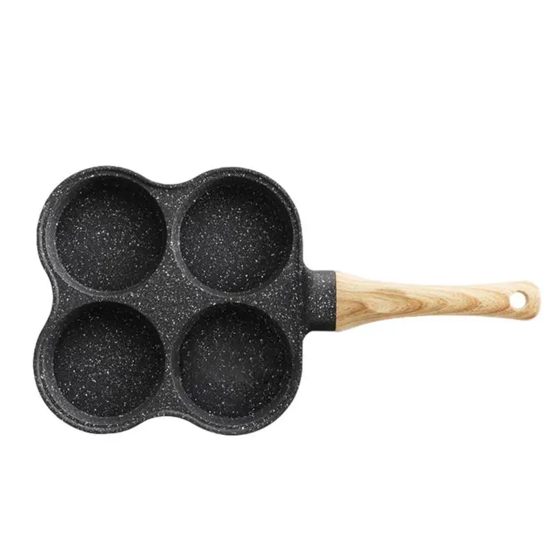 

Breakfast Egg Frying Pan Non-Stick Breakfast Frying Pan Heat Conduction Evenly Fried Egg Pan With Lid Nonstick 4 Cups Pancake