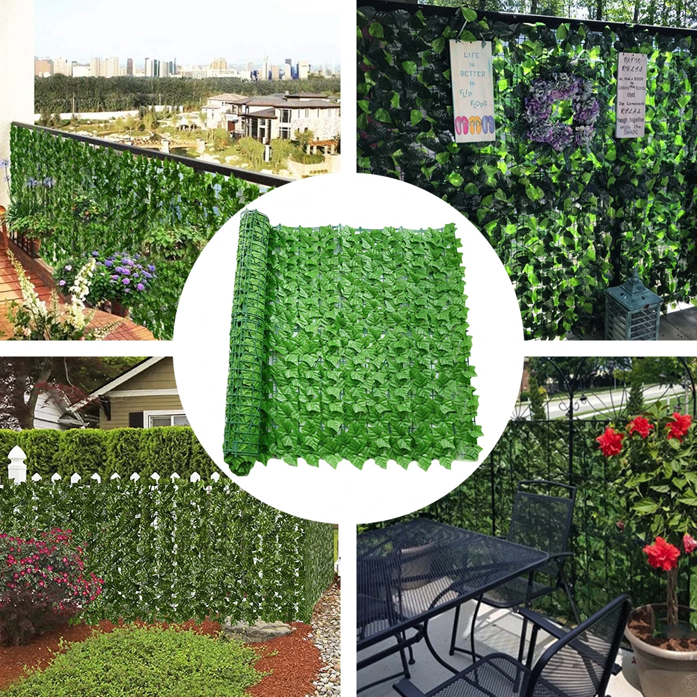 Leaf Fence Panels Plastic Backyard Hedges Fence Wall Screen Stitchable Greenery Eco-friendly Multifunctional Balcony Decorations