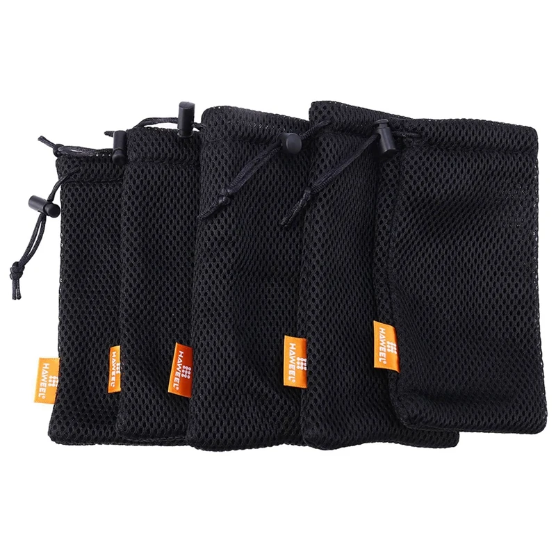 

HAWEEL 10-Pack Nylon Mesh Drawstring Storage Pouch Bag - 3.5 X 7.3 Inch Multi Purpose Travel & Outdoor Activity Pouch