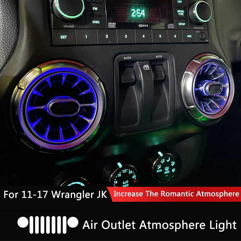 

QHCP ABS Atmosphere Light Air Outlet Ambient Decorative Lamp Car Interior Modification New Arrivals For Jeep Wrangler JK 11-17
