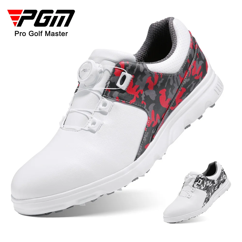 PGM Men Golf Shoes Knob Shoelaces Anti-side Slip Waterproof Men's Sports Shoes Sneakers XZ296