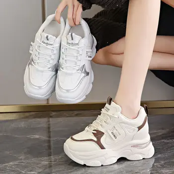 Women Thick Bottom Ultra-light Sneakers New Spring Autumn White Sports Shoes Casual Woman Comfort Breathable Running Shoes 1