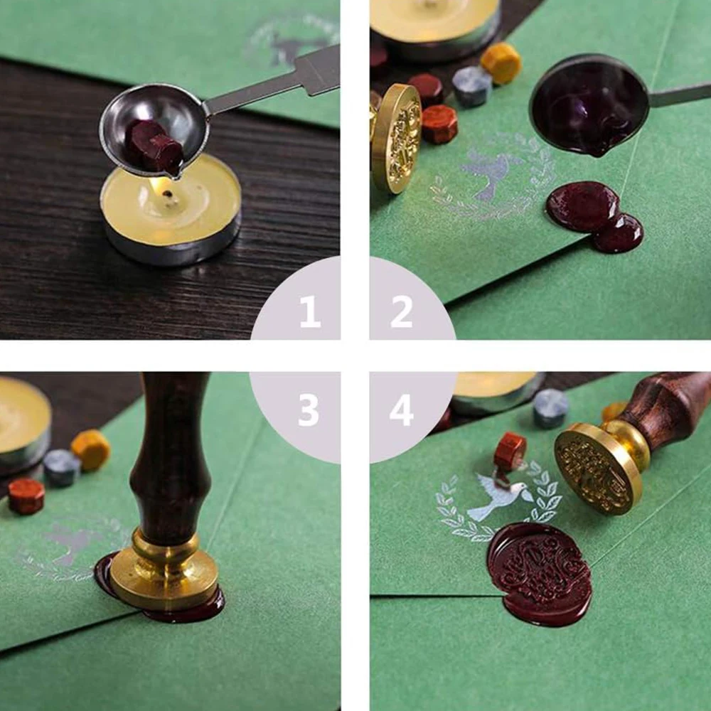 1pc Oval Wax Seal Stamps Love Cross Leave Greenery Pattern Sealing Stamper 25mm Removable Head for DIY Decorative Gifts 2024