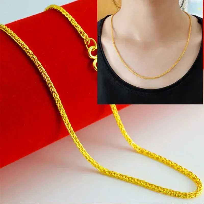 9999 24K real gold necklace women's real gold necklace pendant gold necklace women's jewelry fashion hundred items