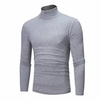 Men Spring White Shirt Long Sleeve Slim Pullover Turtleneck Sweater Blouse Top Long Sleeve Shirts For Men 2023 Vintage Clothes - Image 2