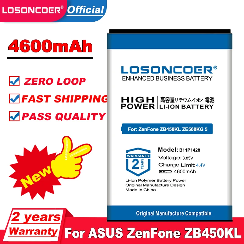 Аккумулятор LOSONCOER 4600 мАч B11P1428 для ASUS ZenFone ZB450KL ZE500KG 5 &quotX009D X009DB ZB452KG аккумулятор Go 4 |