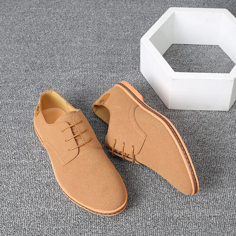 Spring Autumn Men's Casual Shoes Large Size 38-48 Man Matte Shoes Fashion British Male Bull Muscle Sole Business Dress Footwear