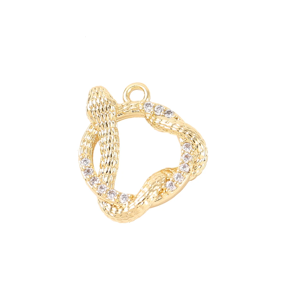 

Factory Wholesale Brass Mosaic Zircon Snake Charms Pendants Necklace and Bracelet Earring Diy Jewelry Accessories Parts
