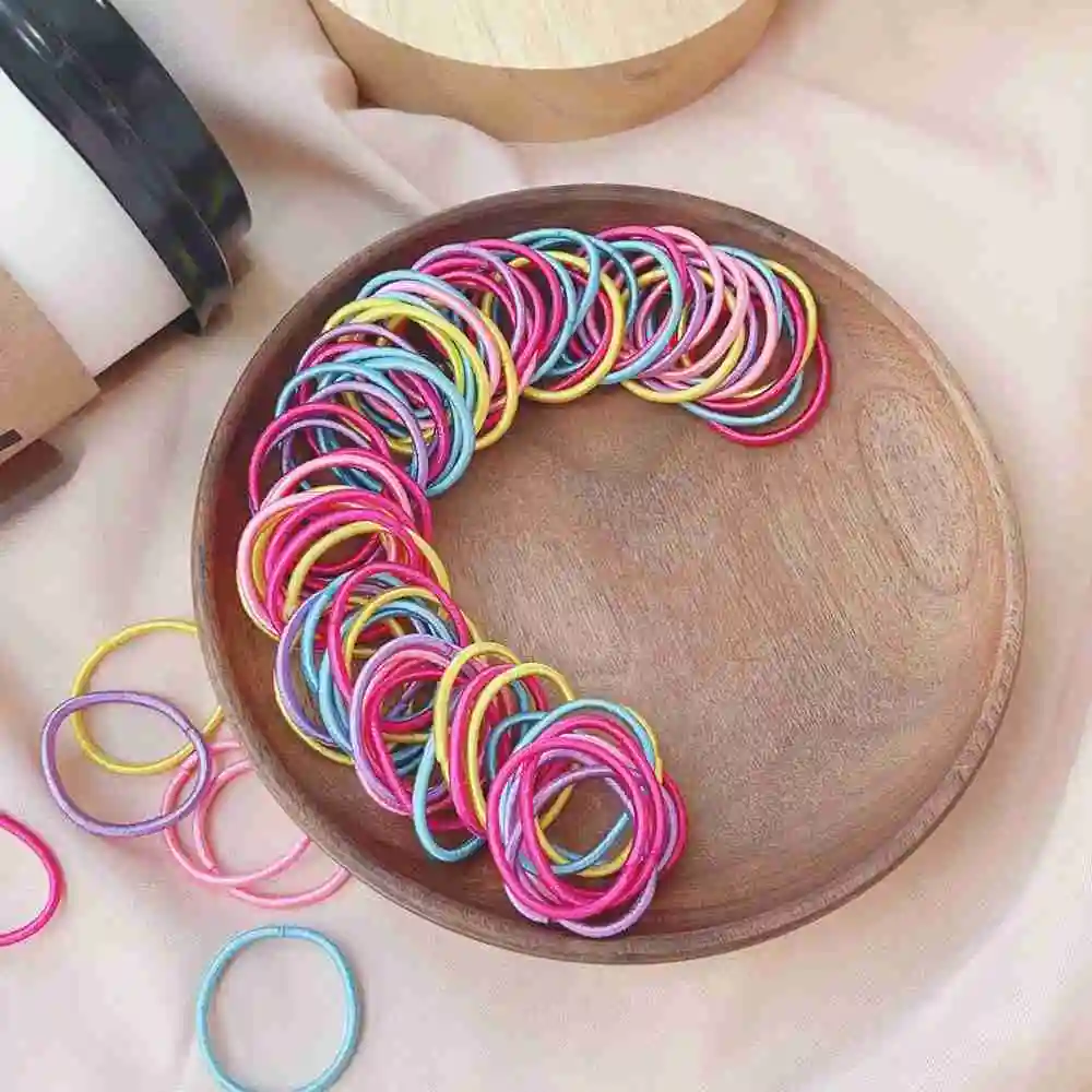 Candy Color Elastic Hair Bands - 50/150 Pcs