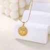 Collier géométrique en acier inoxydable pour femmes, pendentif tournesol, chaîne de clavicule, accessoires de bijoux esthétiques