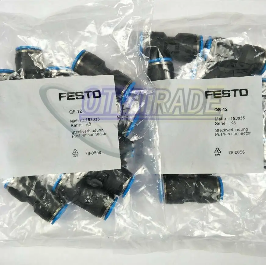 

10 шт., быстрый разъем FESTO QS-12 153035 Новинка