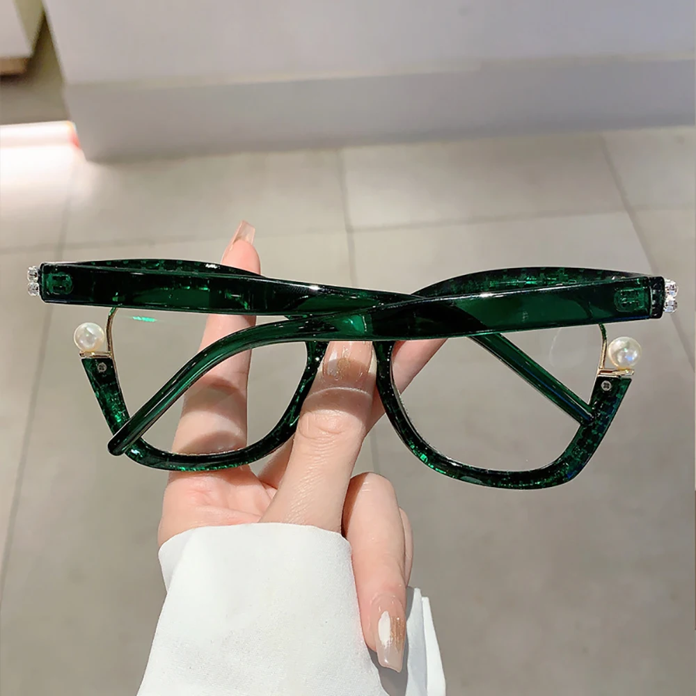 Spectacle Prescription Eyeglasses Blue Light Glasses Pearl Accent Myopia Glasses For Computer Use Reading Daily Wear