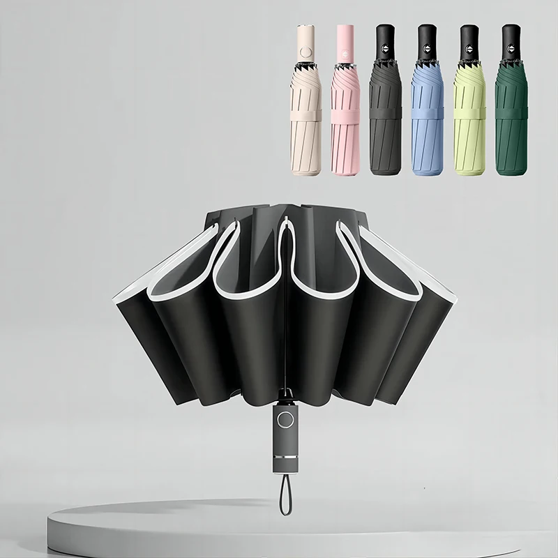 Parapluie Pliant Fleur Dans L'Eau De Pluie Parasol Léger, Coupe-Vent
