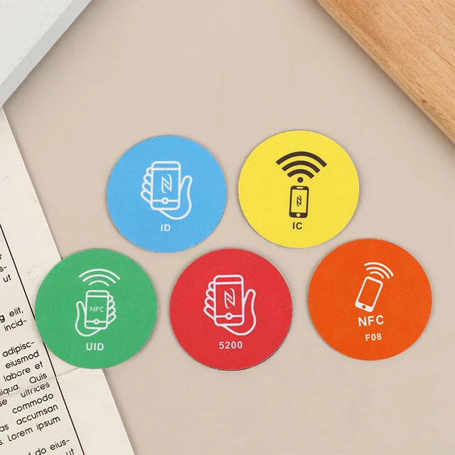 RFID 125KHz T5577 Rewritable Sticker Keytag Anti Metal Interference Label Writable Key Token Tag Card Duplicate Clone NFC Tags 4