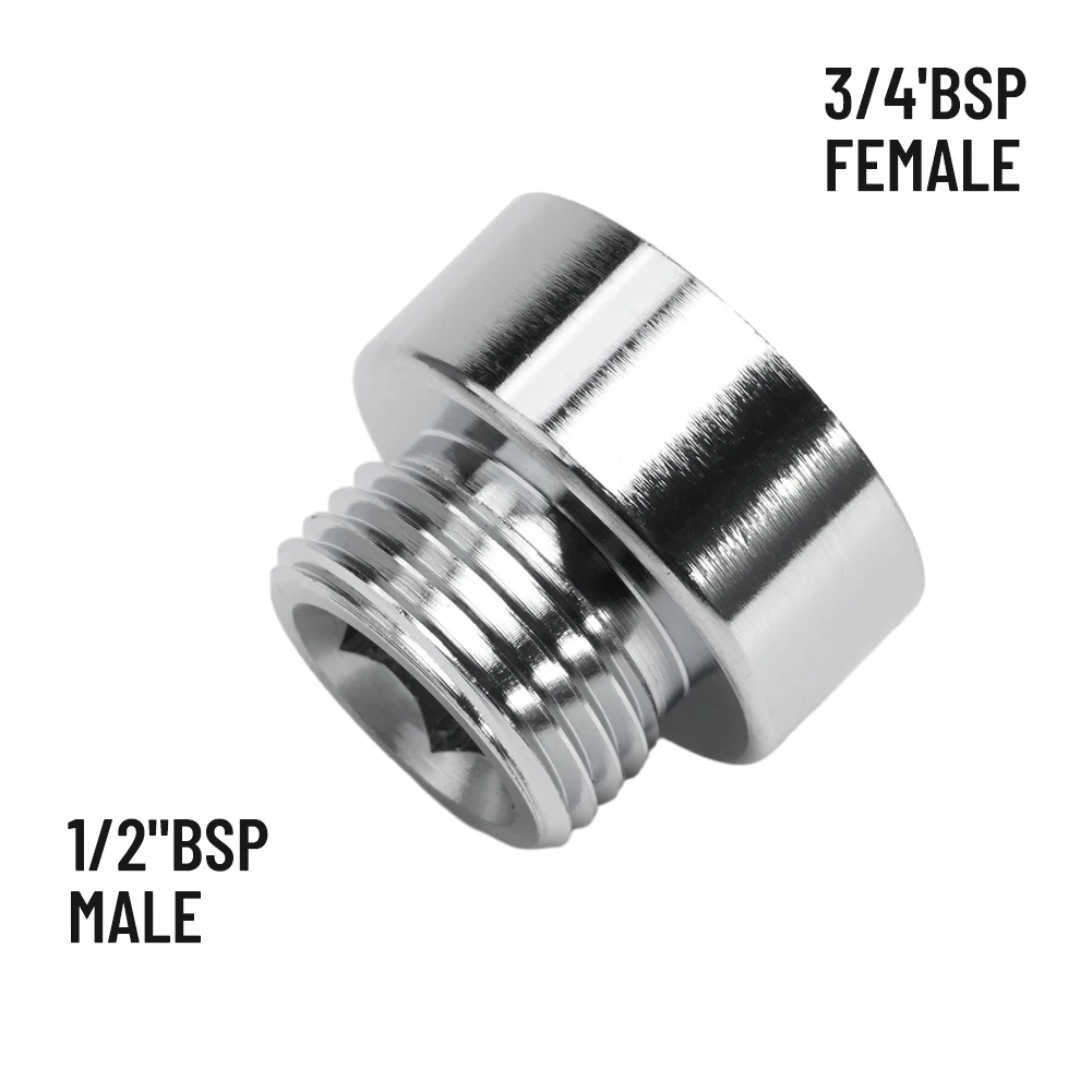 Shower Hose Reducer Shower Head Adaptor 3/4'' Female To 1/2'' Male Chrome Plated Hose Reducing Bush
