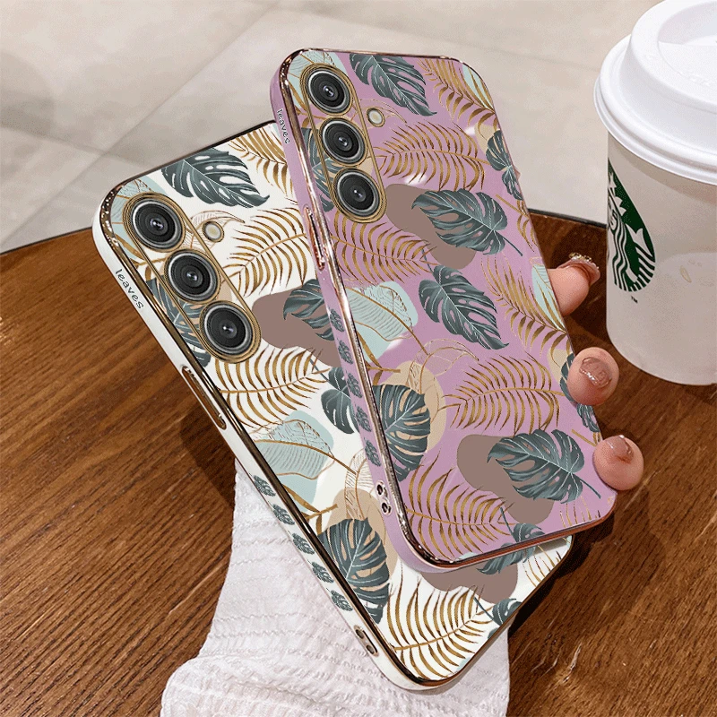 Luxurious Textured Leaf Design Phone Case