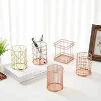 Cosmetics Makeup Brushes Storage Box Cylindrical Case Storage Lipstick Brush Pen Holder Organizer Wrought Iron Pen Storage 1