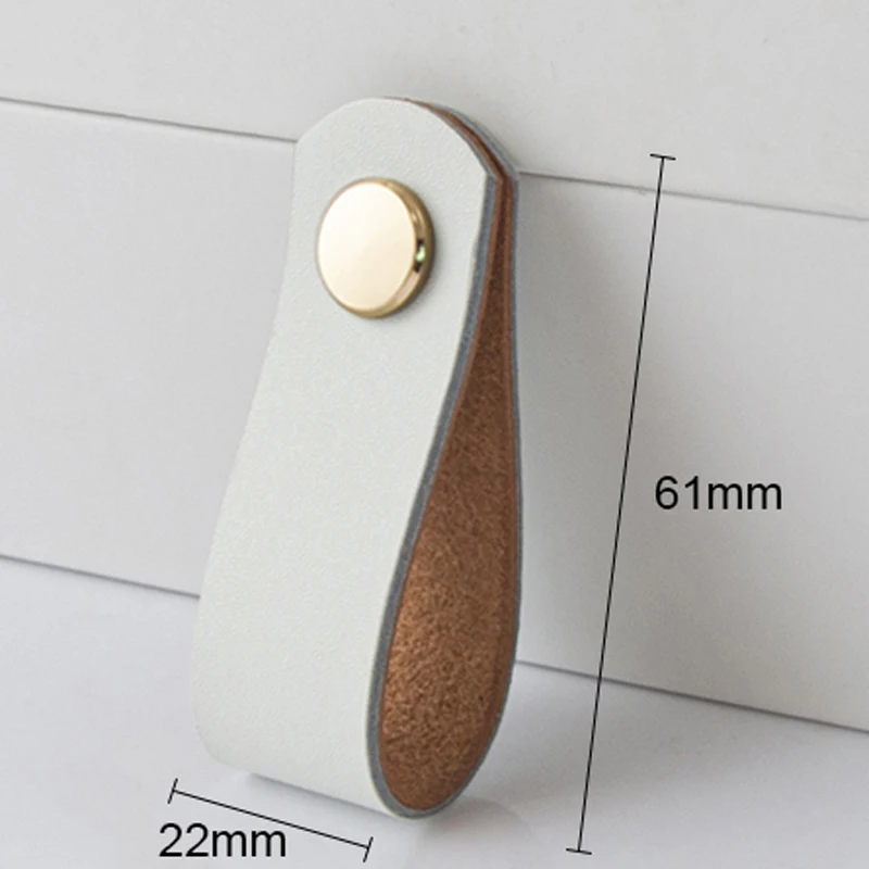 1/6/10PCS Nordic Leather Handle for Wardrobe and Drawer Door Pulls Single Hole Kitchen Cabinet Cowhide Handles Furniture Knobs